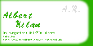 albert milan business card